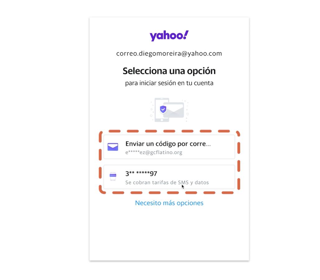 Puedes ver diversos métodos de recuperación que dependen de los datos que ingresaste al crear tu cuenta de Yahoo.